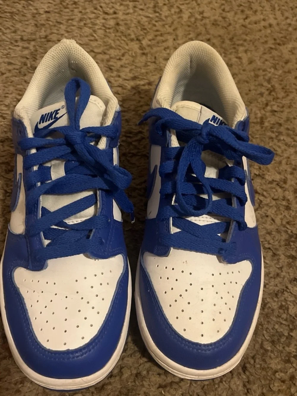 Nike Low Top Sneakers - White & Royal Blue